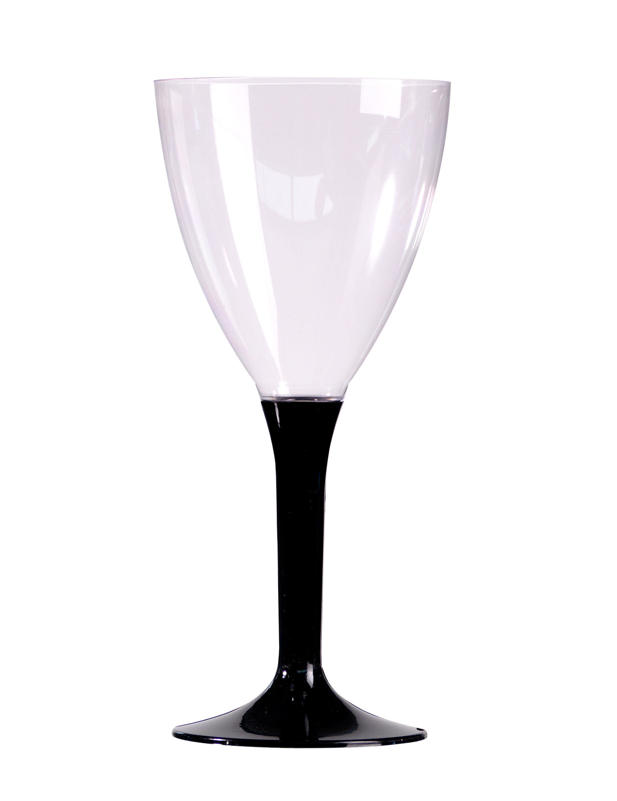 10 Verres a vin pied noir en plastique