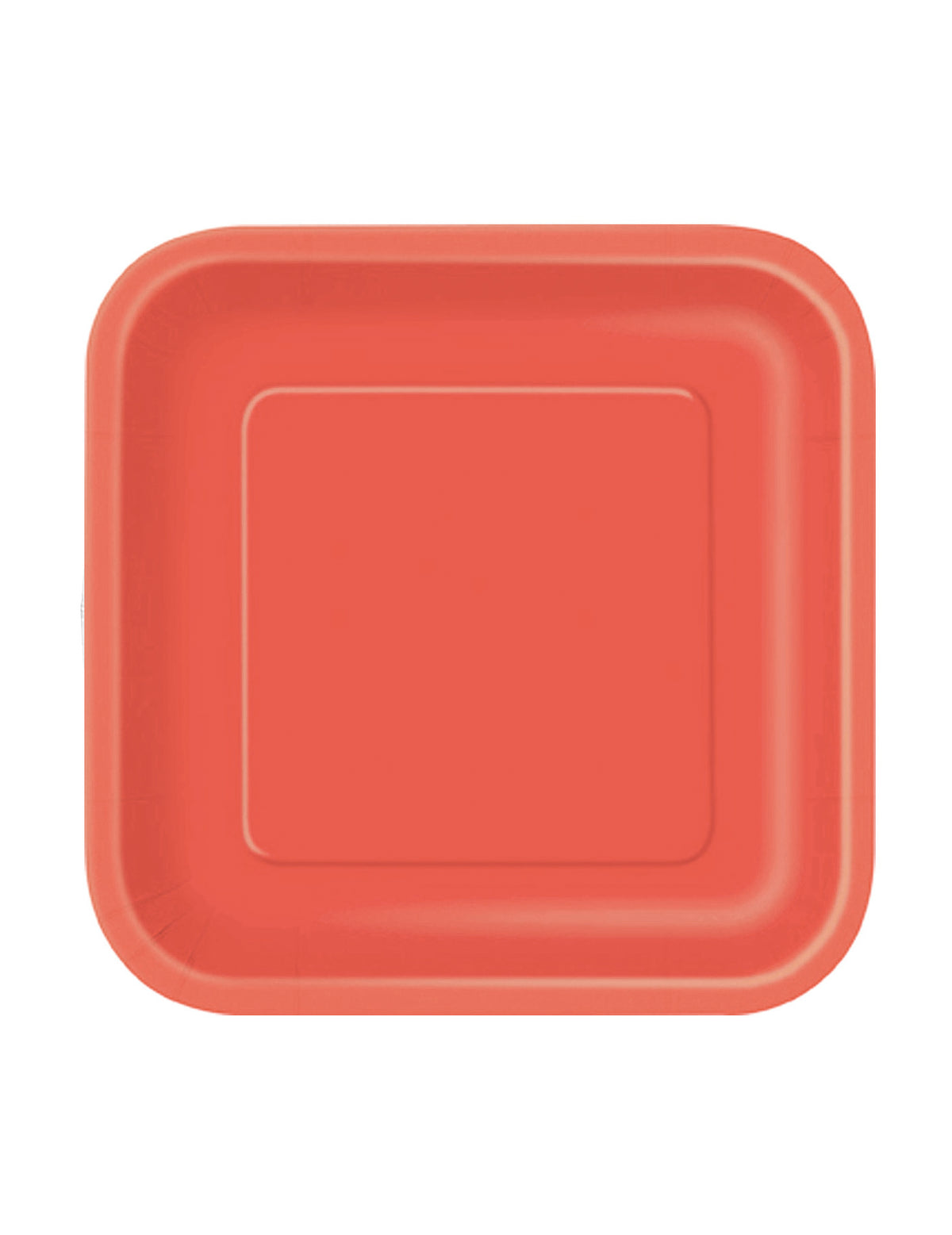 16 Petites assiettes carrées en carton rouge clair 18 cm