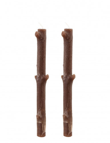 2 Bougies branches d'arbre marron 25 cm