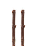 2 Bougies branches d'arbre marron 25 cm