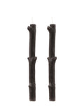 2 Bougies branches d'arbre noires 25 cm