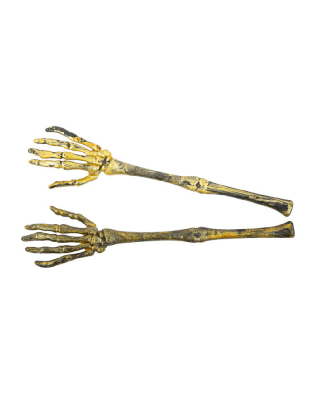 Le manoir gothique — lot de deux bras de squelettes dorés en plastique, 31 cm