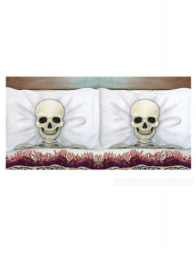 2 Taies d'oreiller squelette 53 x 81 cm Halloween