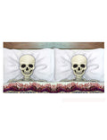 2 Taies d'oreiller squelette 53 x 81 cm Halloween