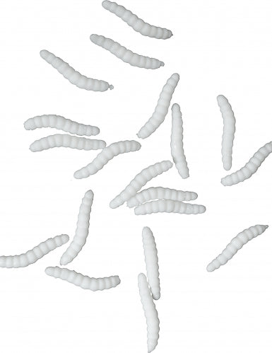 20 Asticots factices blancs 4 cm