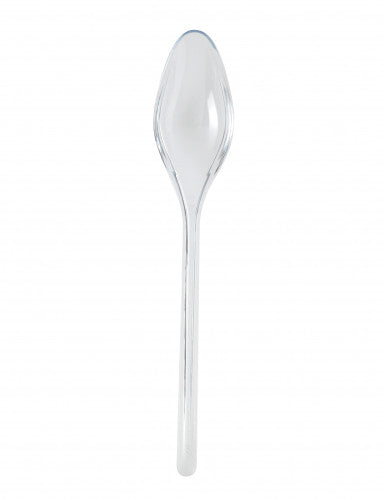 20 cuillères entremet en plastique cristal 14 cm rigides