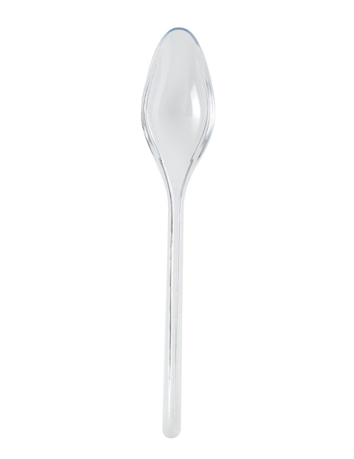 20 cuillères entremet en plastique cristal 14 cm rigides