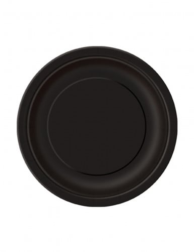 20 Petites assiettes en carton noires 18 cm