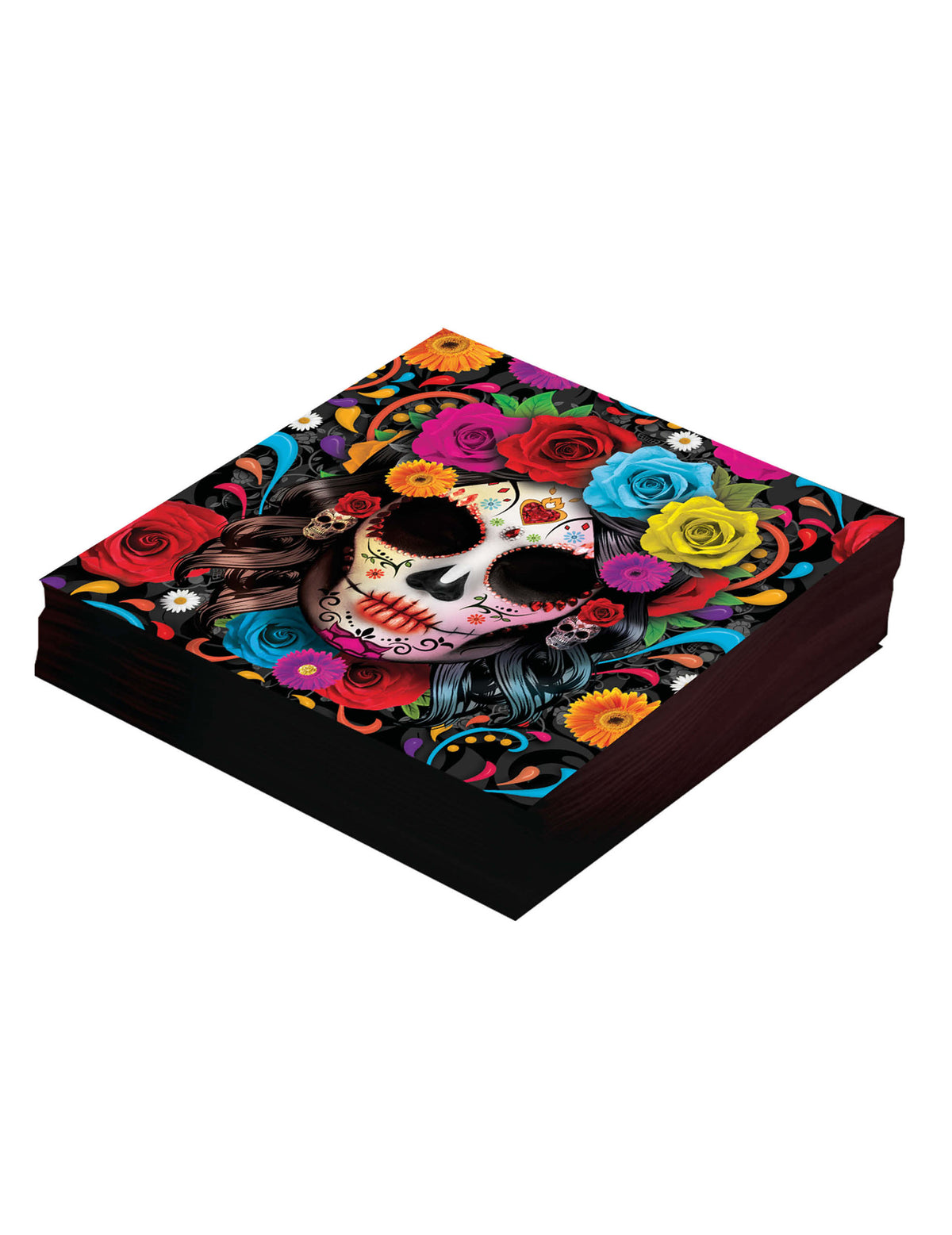 12 Serviettes Catrina Dia de los muertos 16 x 16 cm