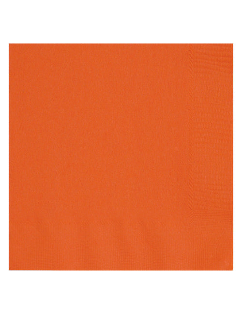 20 Serviettes en papier oranges 33 x 33 cm