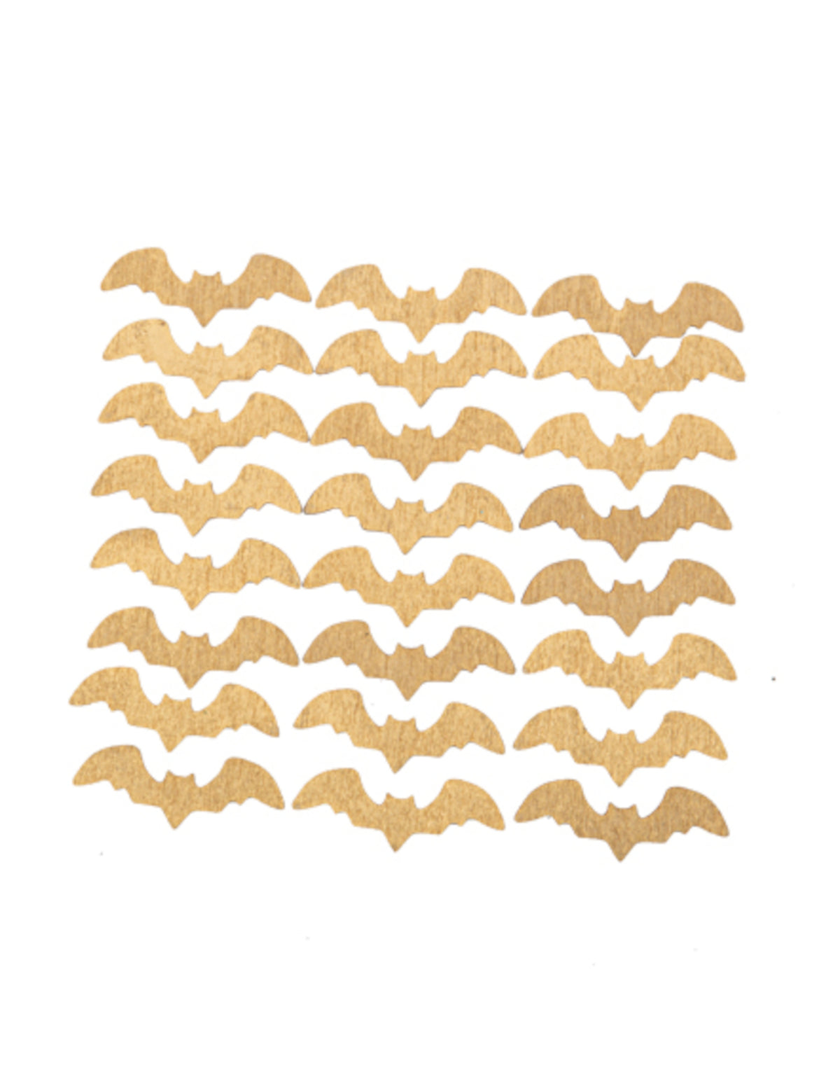Pack décoration Bar Gothique Chic — 24 Confettis en bois chauve-souris dorées 4 cm