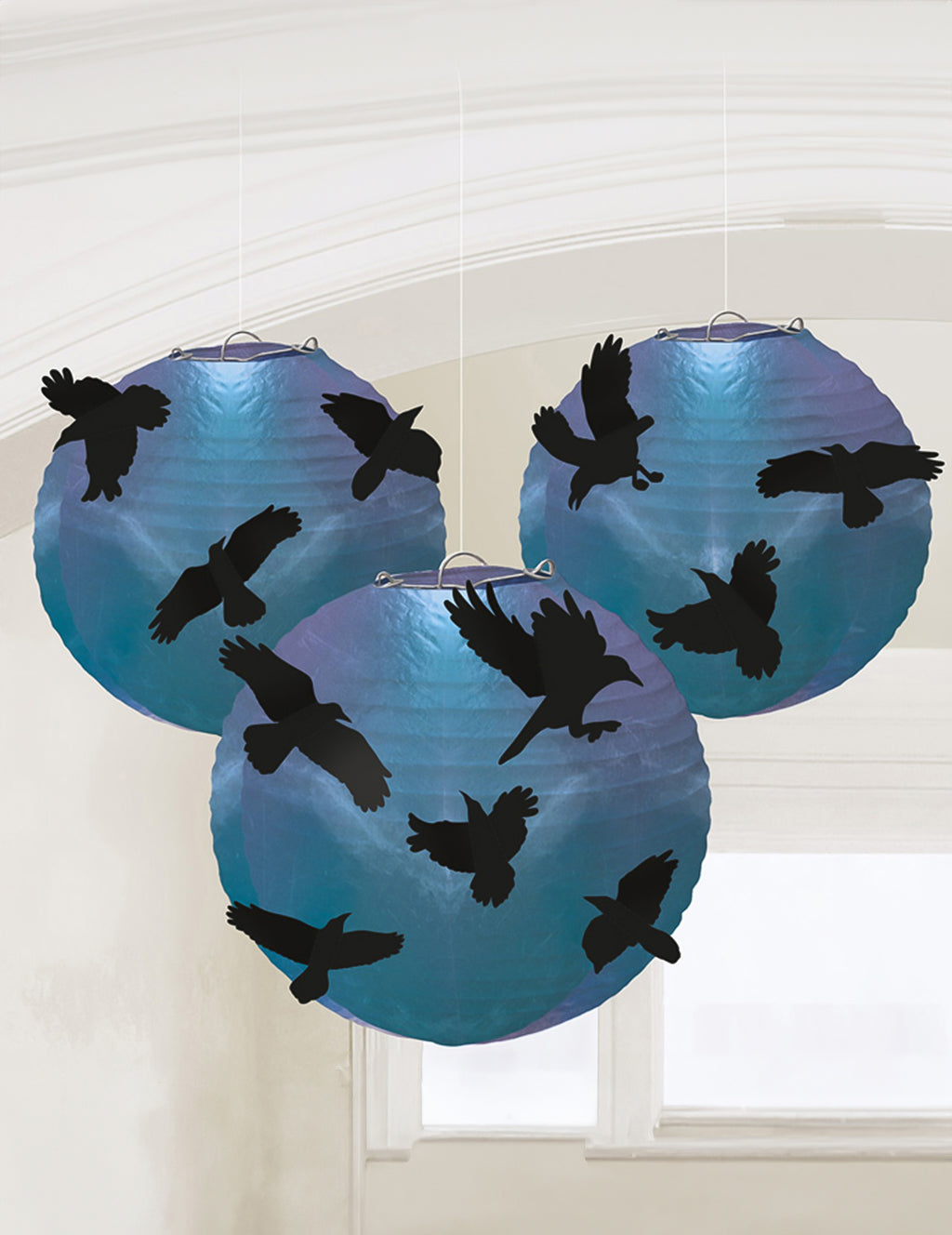 Pack décoration Bar Gothique Chic — 3 Lanternes avec corbeaux Boneshine fever