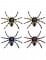 4 Araignées fluo Halloween 7.5 cm