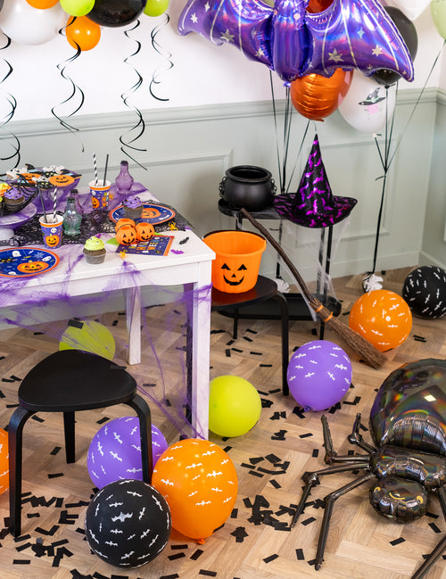 6 Ballons en latex chauve-souris phosphorescentes 27,5 cm