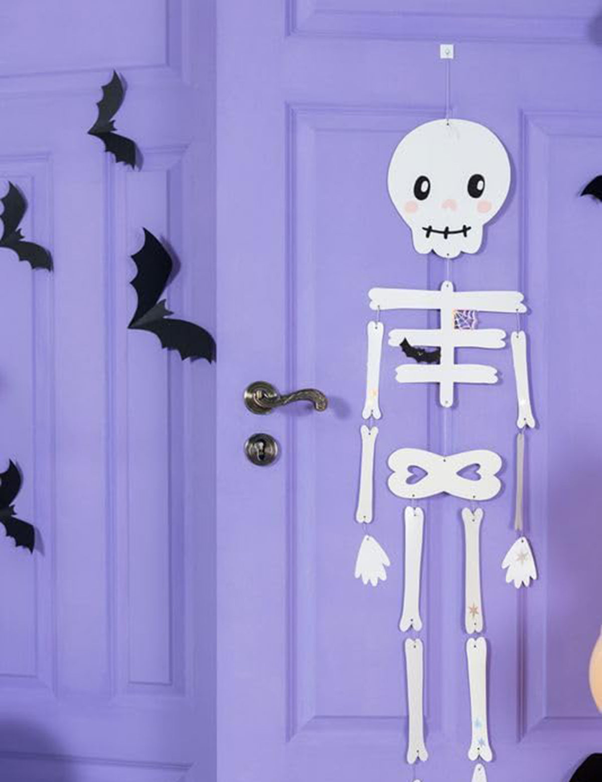 6 Décorations en papier chauve-souris noires 19 et 29 cm
