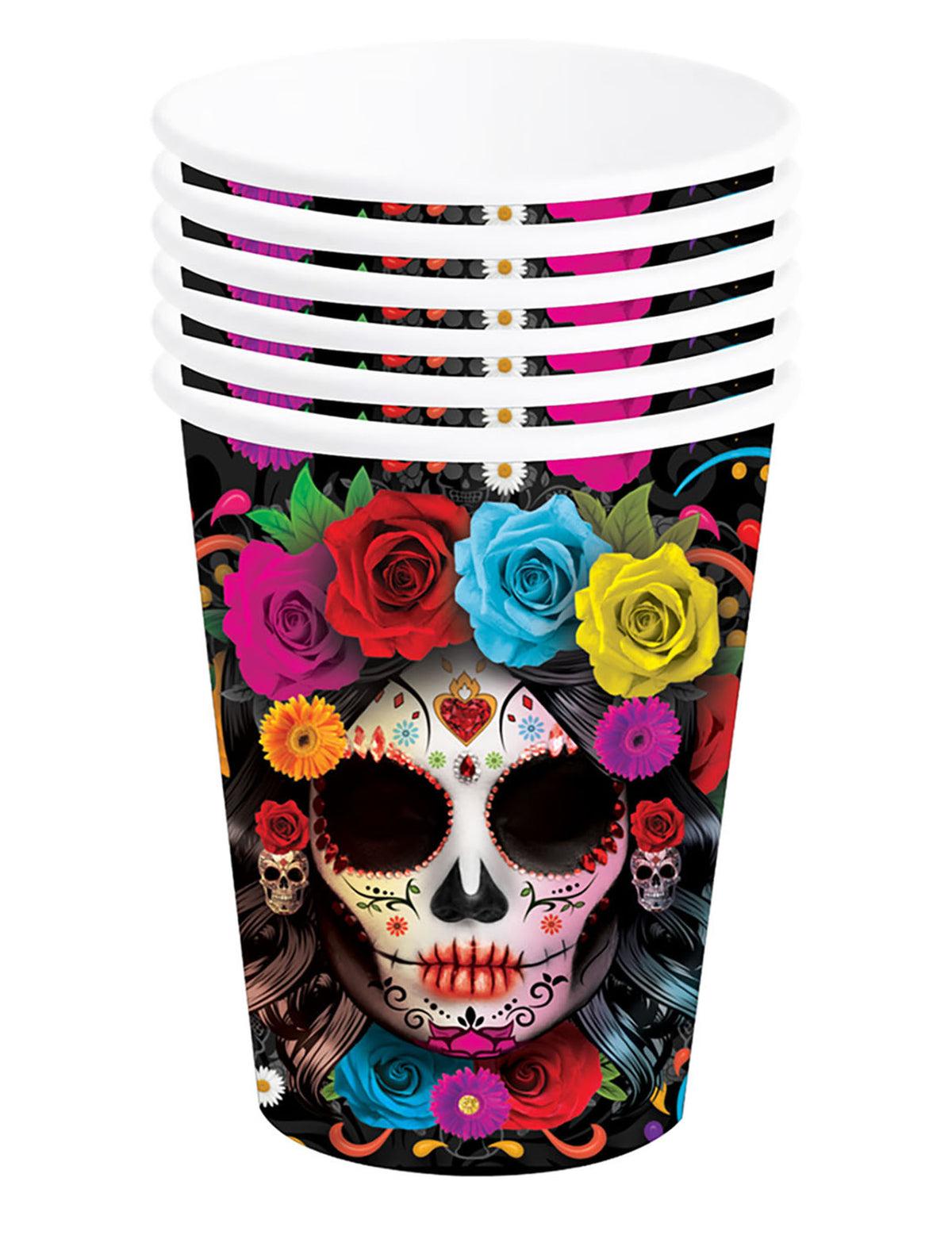 6 Gobelets Catrina Dia de los muertos 240 ml