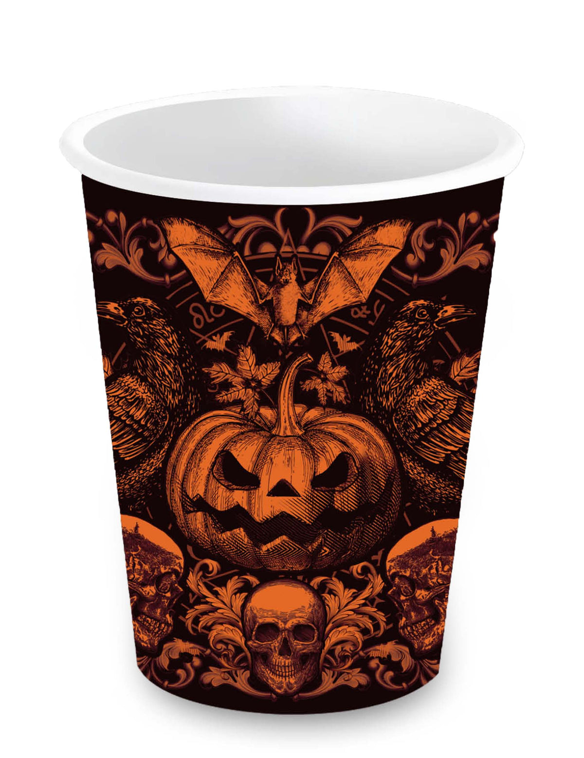 Pack décoration Restaurant Banquet Macabre — 6 Gobelets citrouille gothique 240 ml