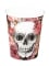 10 Gobelets en carton squelette fleuri 25 cl