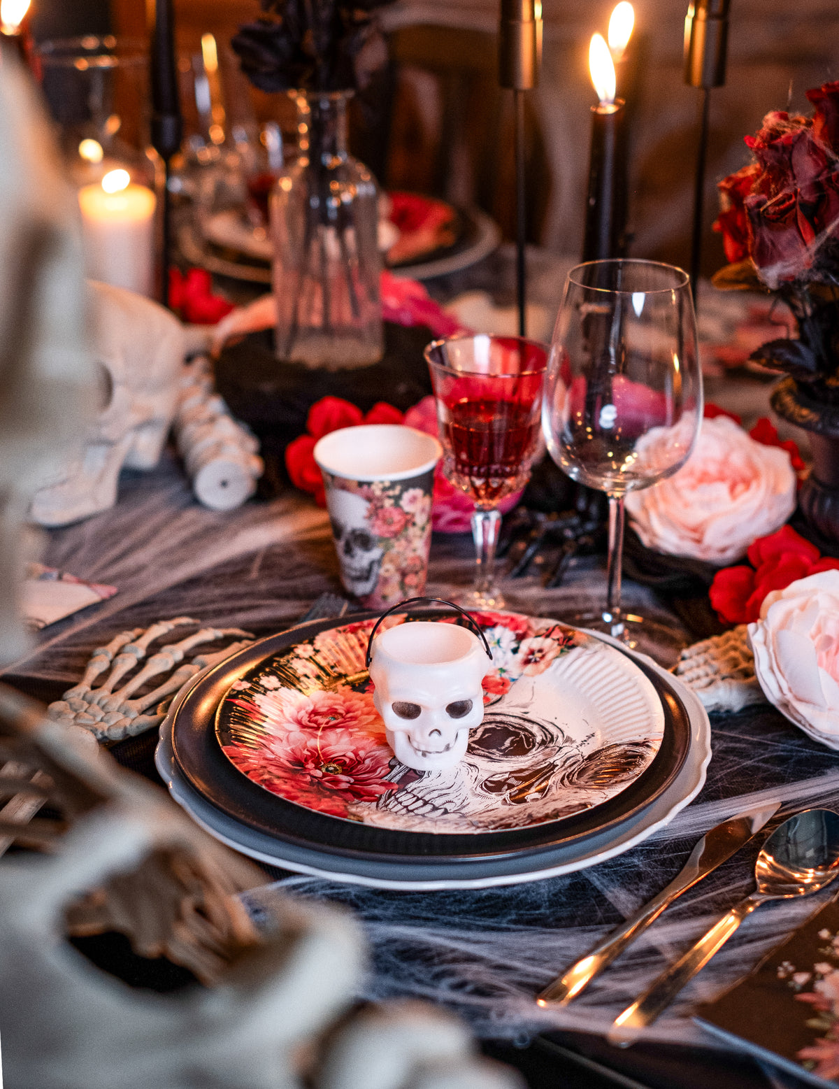 6 Mini seaux tête de mort Halloween