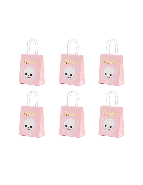 6 sacs à bonbons boo roses et blancs halloween