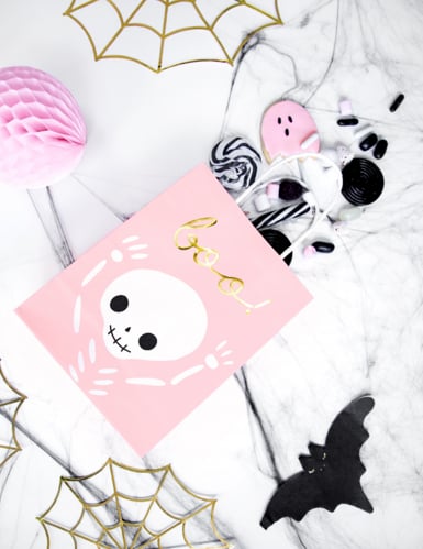 6 sacs à bonbons boo roses et blancs halloween