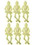 6 Petits squelettes phosphorescents 15 cm Halloween