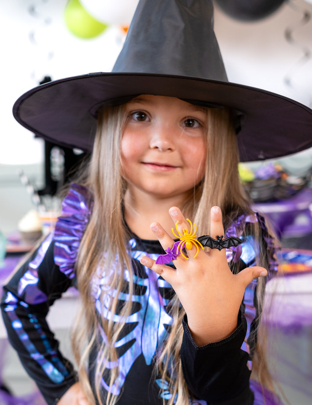 72 chauve-souris et araignées en plastique 2 x 4 cm bagues halloween