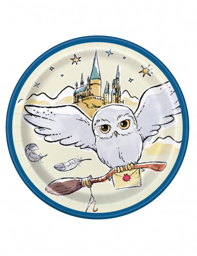 8 Petites assiettes en carton motifs Harry Potter™ 18 cm