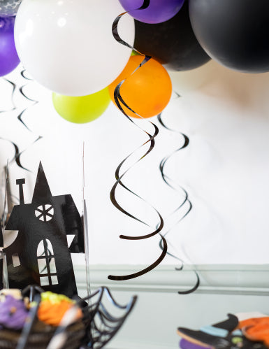 8 Décorations Spirales Noires