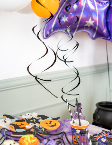 8 Décorations Spirales Noires