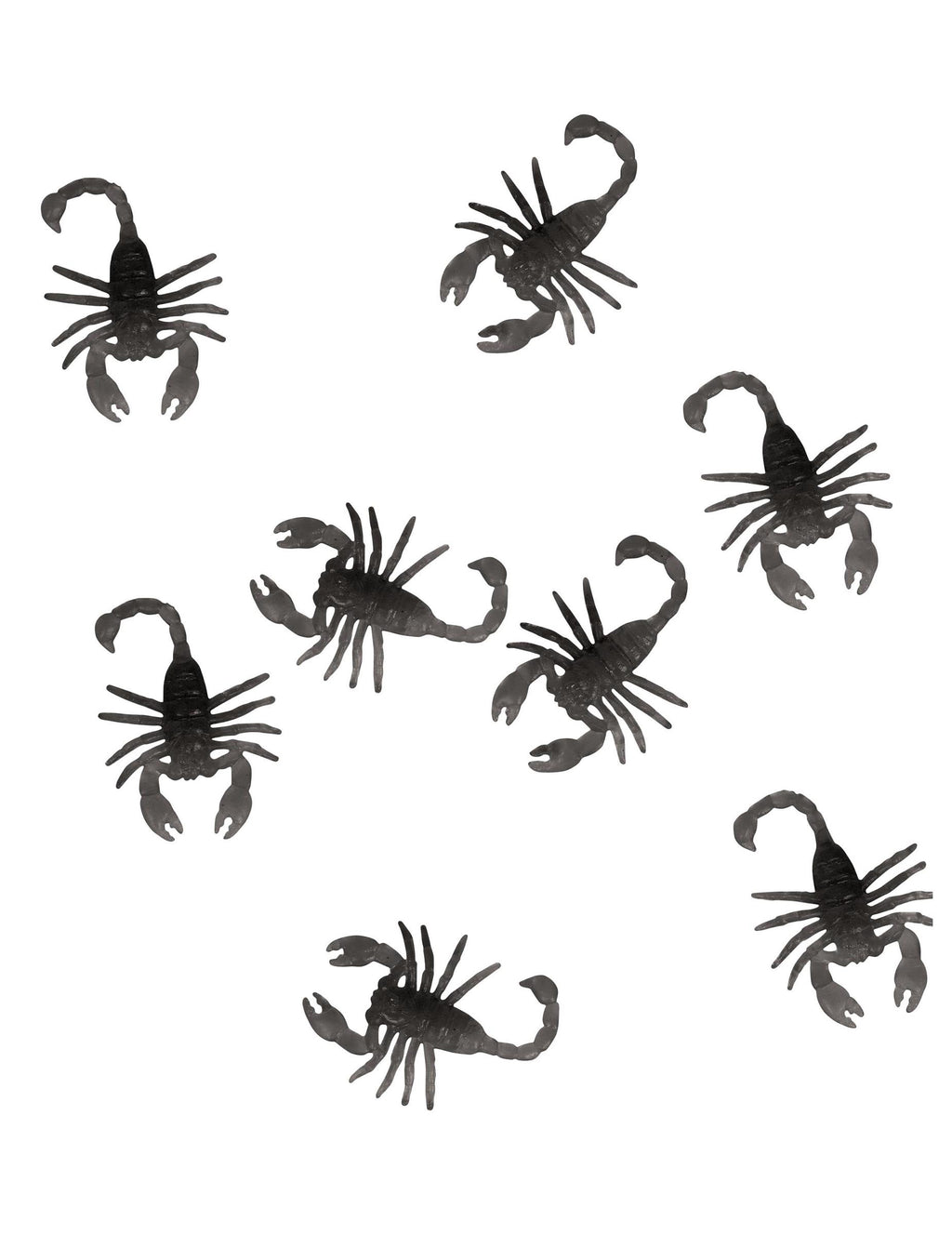 8 Scorpions noirs 6 cm