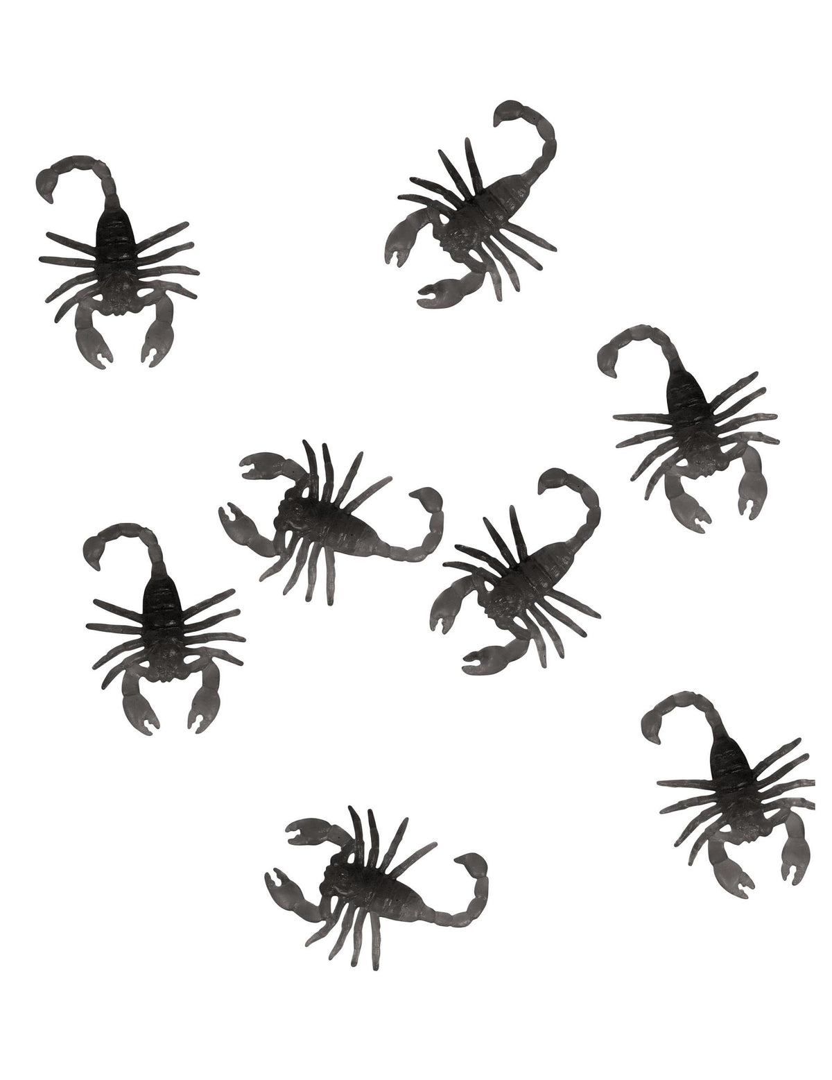 8 Scorpions noirs 6 cm