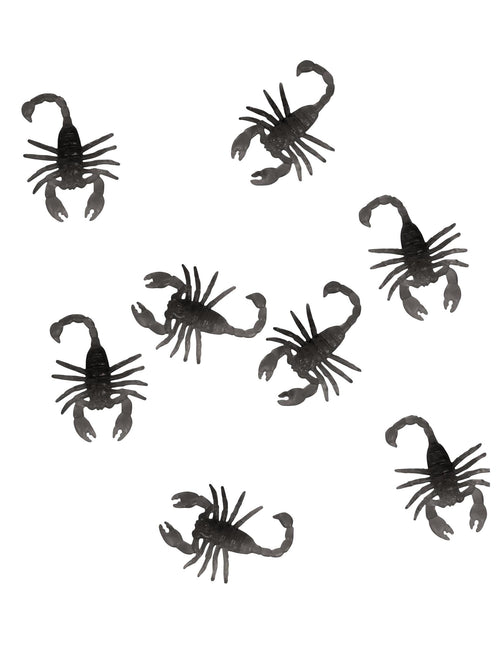 8 Scorpions noirs 6 cm