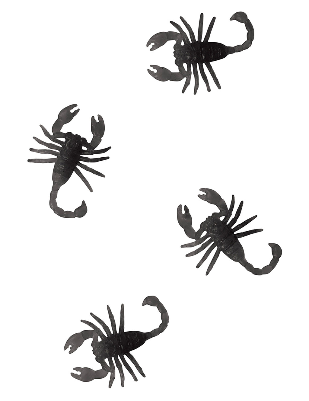 8 Scorpions noirs 6 cm