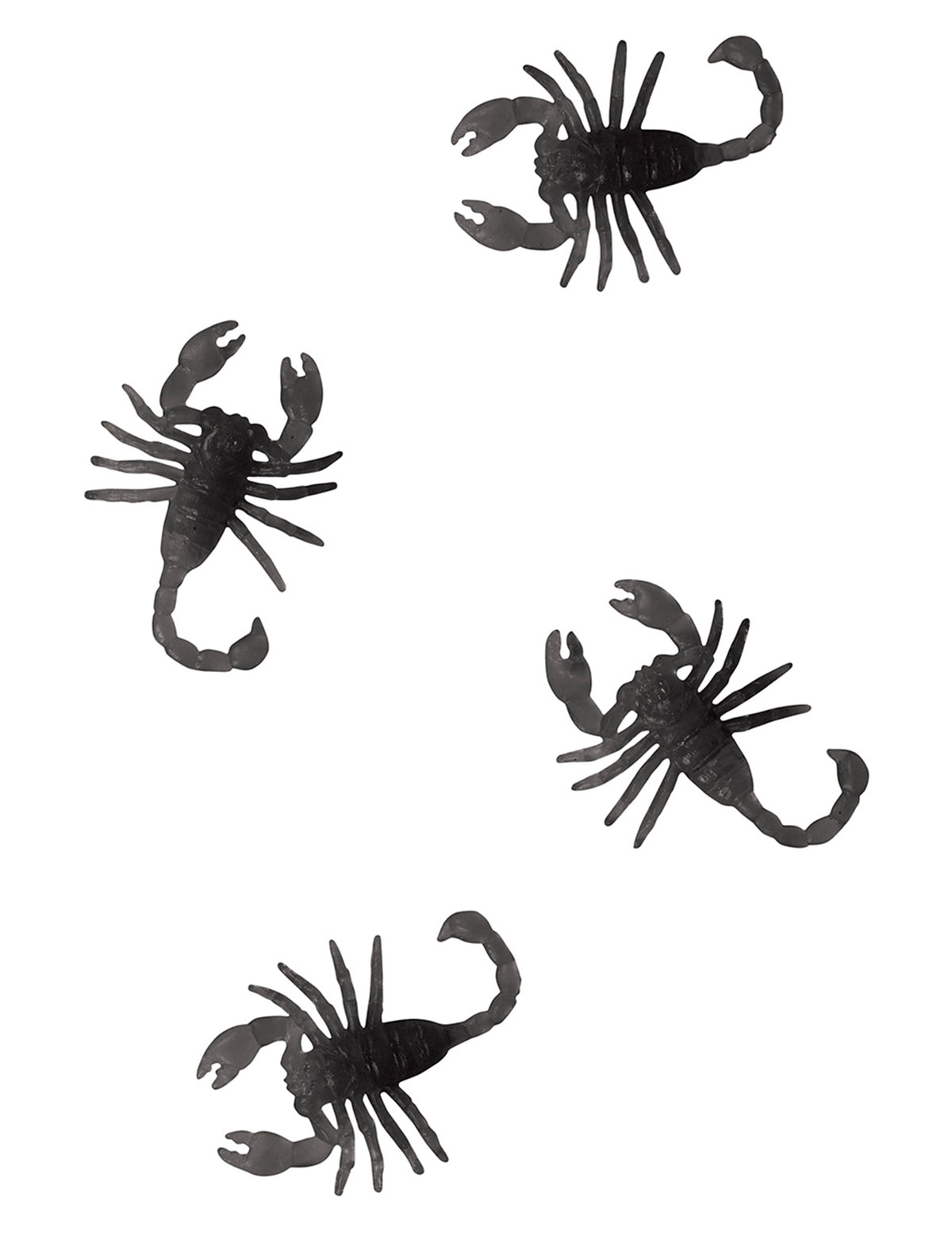 8 Scorpions noirs 6 cm
