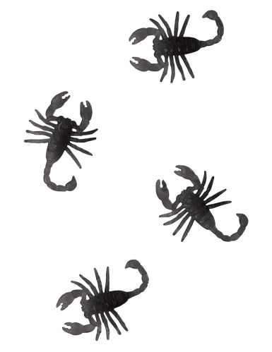 8 Scorpions noirs 6 cm
