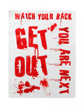 Affiche ensanglantée get out 42 x 19 cm
