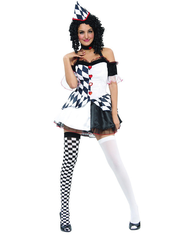 Pack arlequine noir et blanc sexy femme — illustration du pack