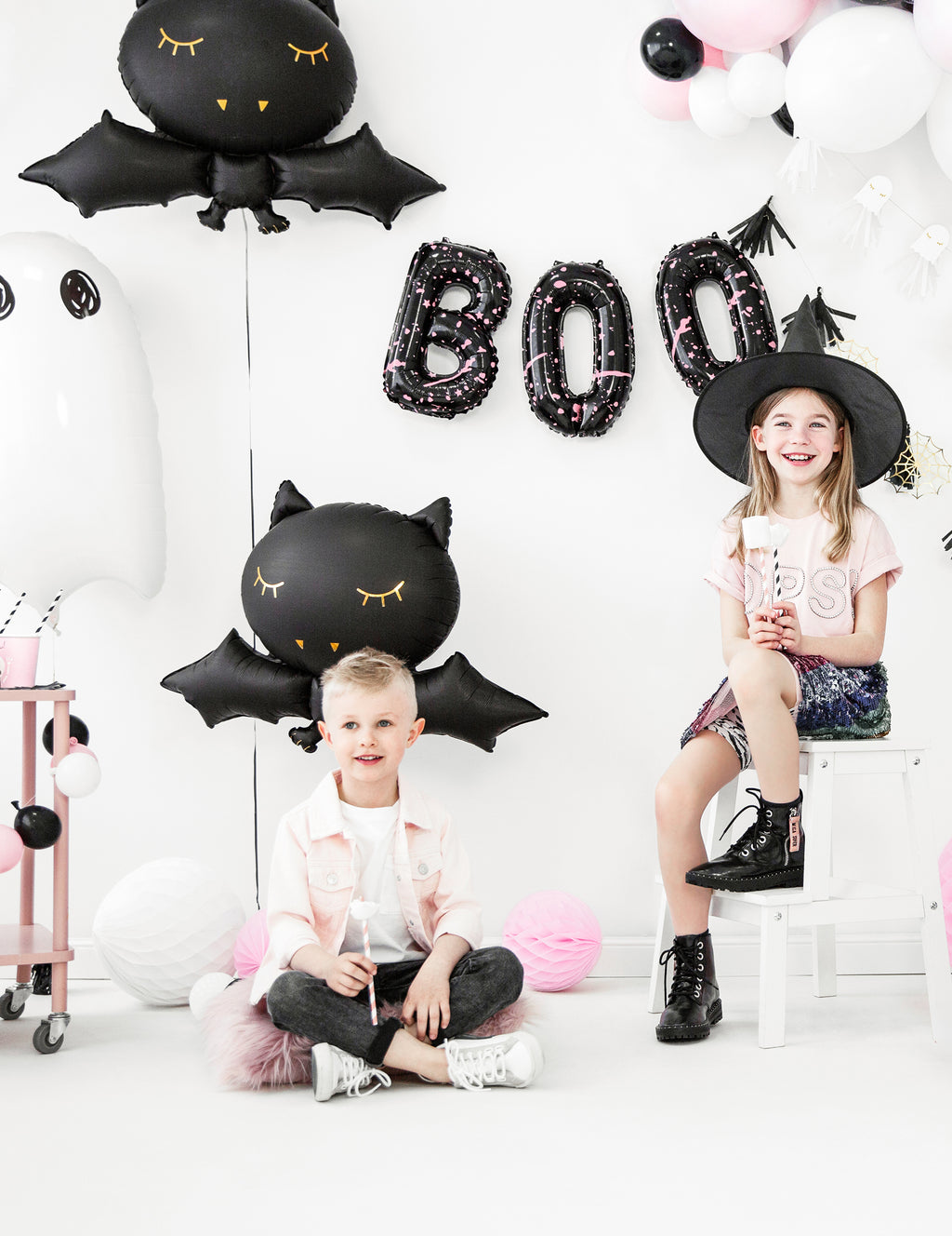 Ballon aluminium chauve souris noire 80 x 52 cm