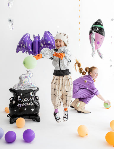 Ballon en aluminium géant chaudron 64 x 109 cm hocus pocus iridescent