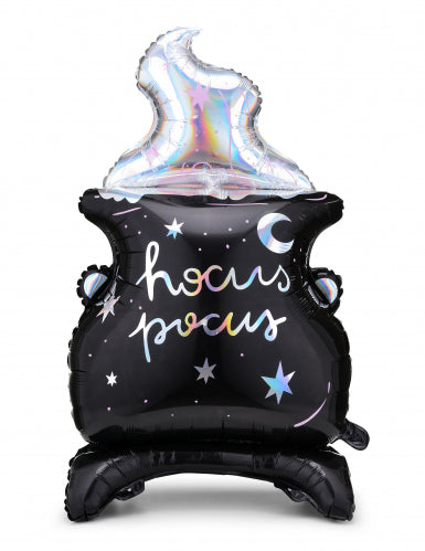 Ballon en aluminium géant chaudron 64 x 109 cm hocus pocus iridescent