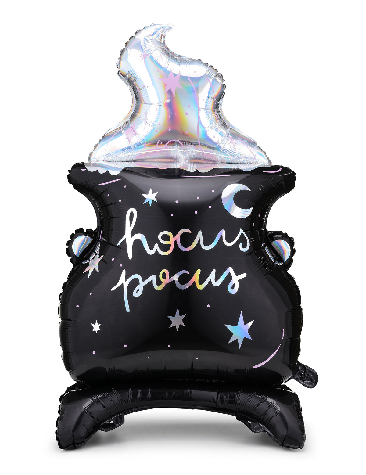 Ballon en aluminium géant chaudron 64 x 109 cm hocus pocus iridescent