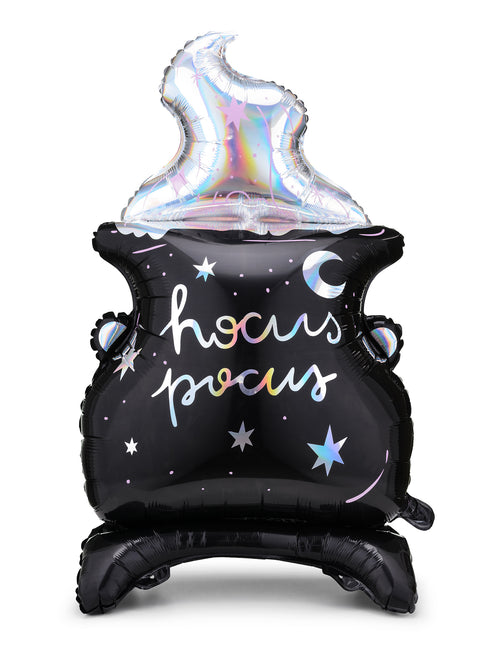 Ballon en aluminium géant chaudron 64 x 109 cm hocus pocus iridescent