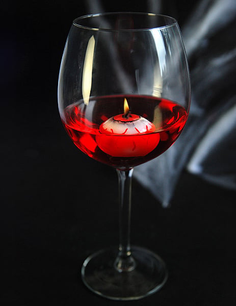 Bougie flottante Oeil ensanglanté Halloween 4 cm