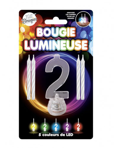 Bougies lumineuses LED chiffre 2