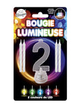 Bougies lumineuses LED chiffre 2