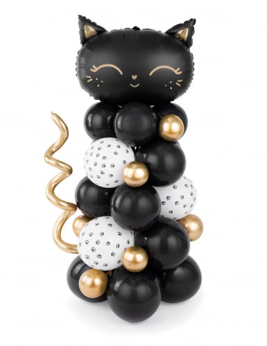 Bouquet de ballons chat noir 140 x 83 cm, kit 61 pièces