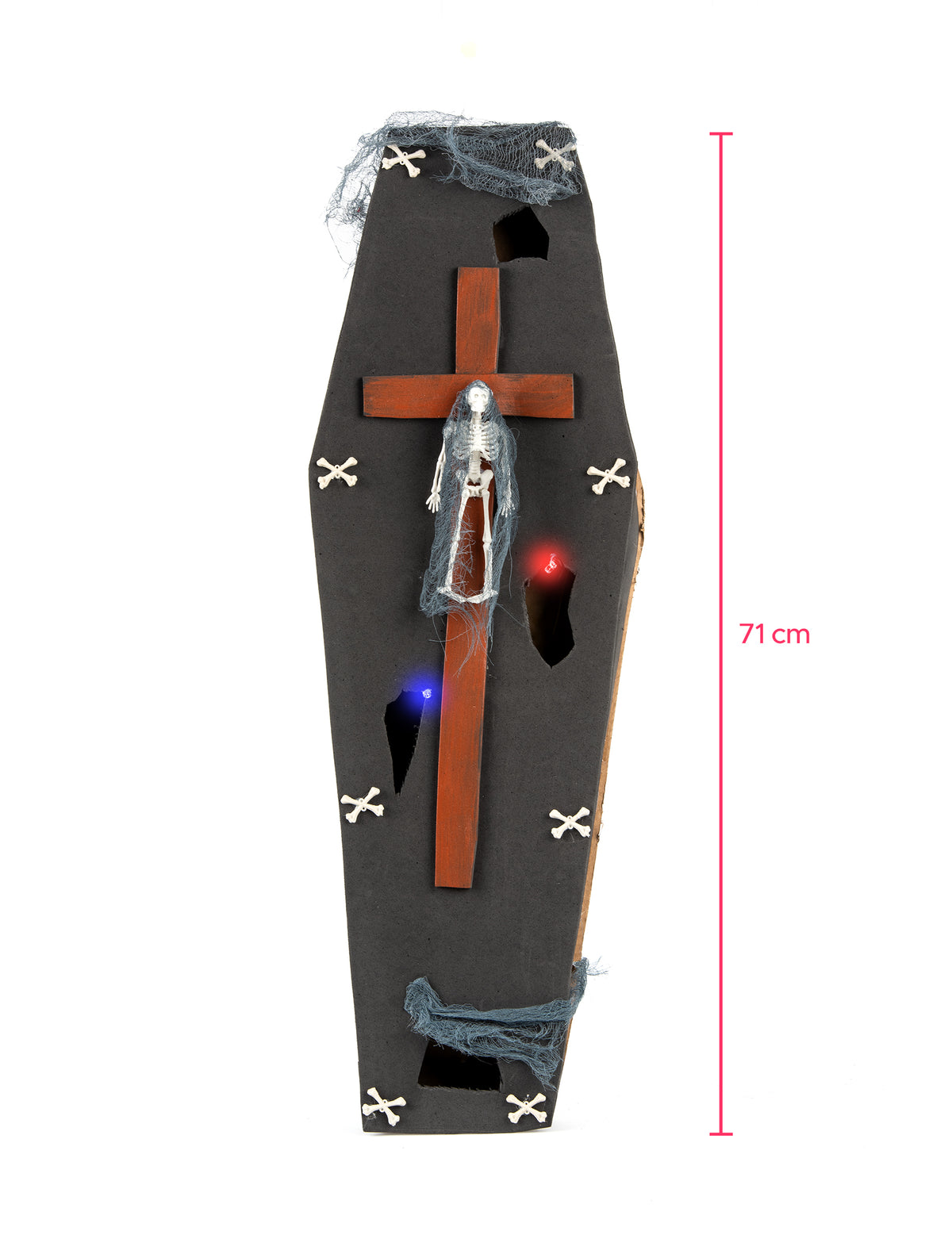 Le caveau du vampire — cercueil avec croix, 71 cm