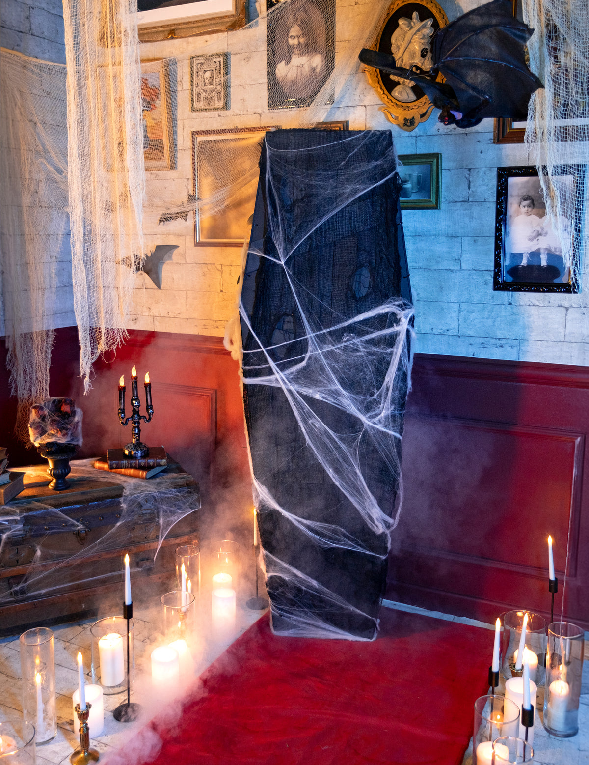 Cercueil avec toile d'araignée 160 cm Halloween