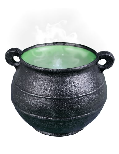Chaudron de sorcière lumineux avec fumée 45cm